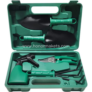 Customized Portable Garden Work Tools Set Gardening Tools for Home useful green Garden Tool Set With Carrying Case